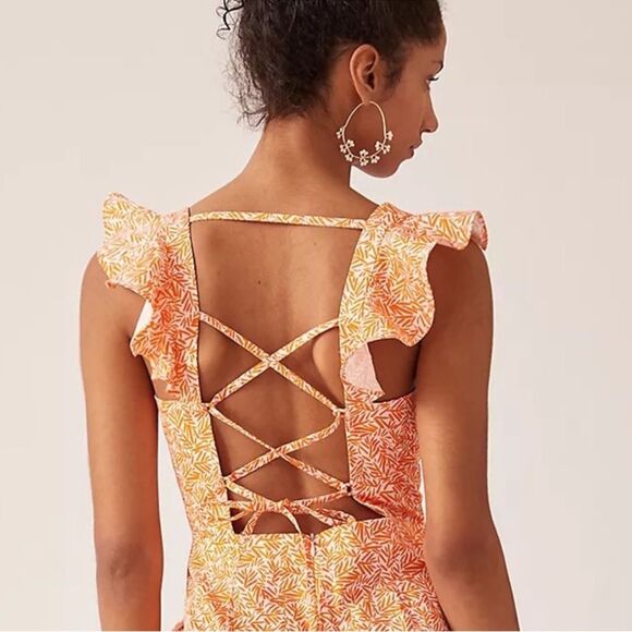 NWT Anthropologie Hutch Orange Matchsticks Jumpsuit-MM4 - Picture 4 of 9